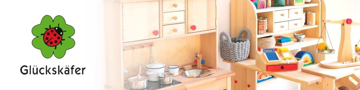 Gluckskafer wooden kitchens, toys, building sets and children's tools - Distributed by Wooden Playroom in Australia