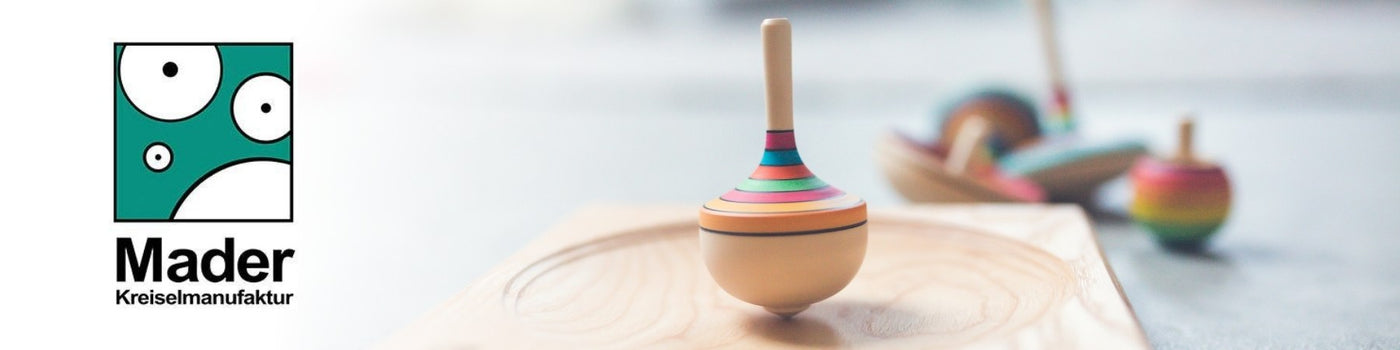 Mader Spinning Tops and Classic Wooden Toys from Wooden Playroom Australia