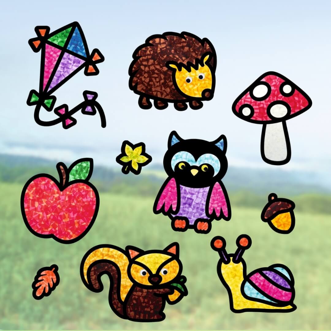 URSUS Paper Craft Window Decal craft kit sun-catcher figures at Wooden Playroom in Australia