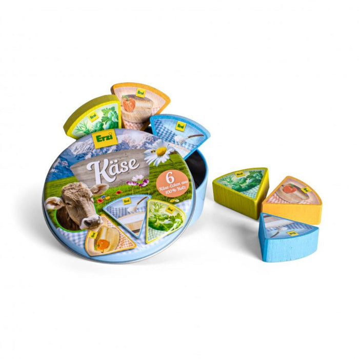 Cheese Wedges in a Tin Erzi Wooden Play Food Cheese Wedges in a Tin