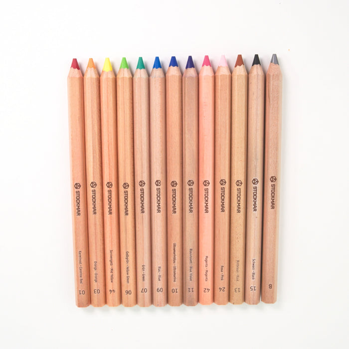 85094112 STOCKMAR Pencils Hexagonal - Assorted Tin 12 Colours + Graphite B