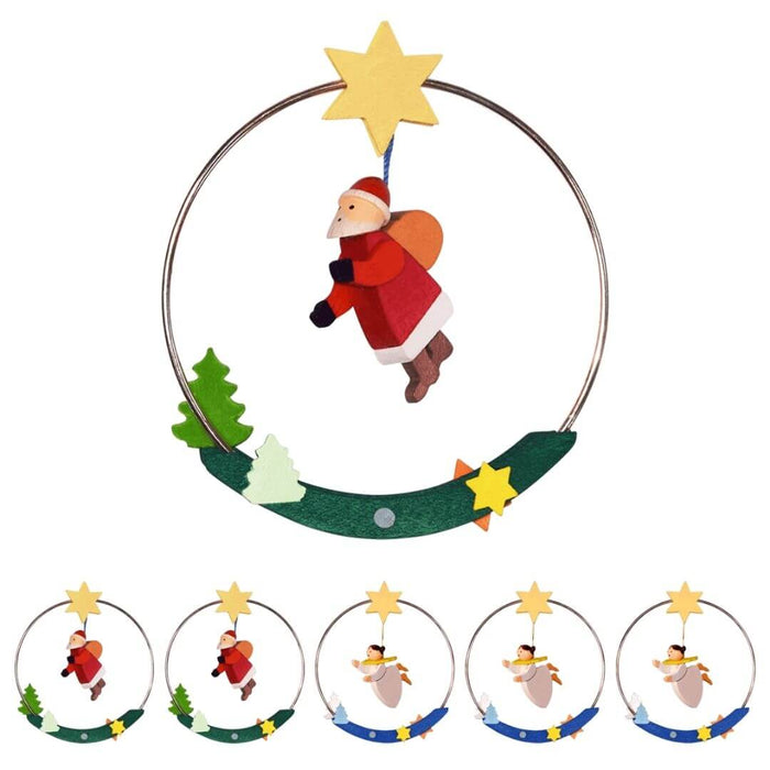 Graupner Christmas Tree Ornament - Ring with Angel and Santa Claus