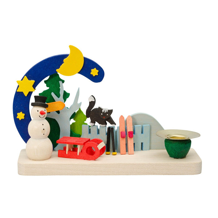 70100 Graupner Candle Holder Snow Man with Cat
