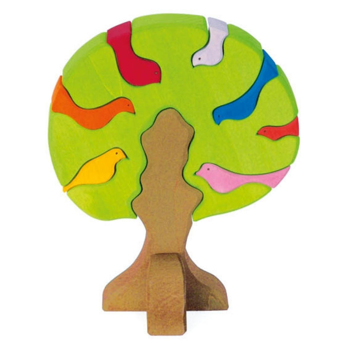 70423097 Gluckskafer Wooden Blocks - Bird tree light green 23x19x11cm 9 pcs