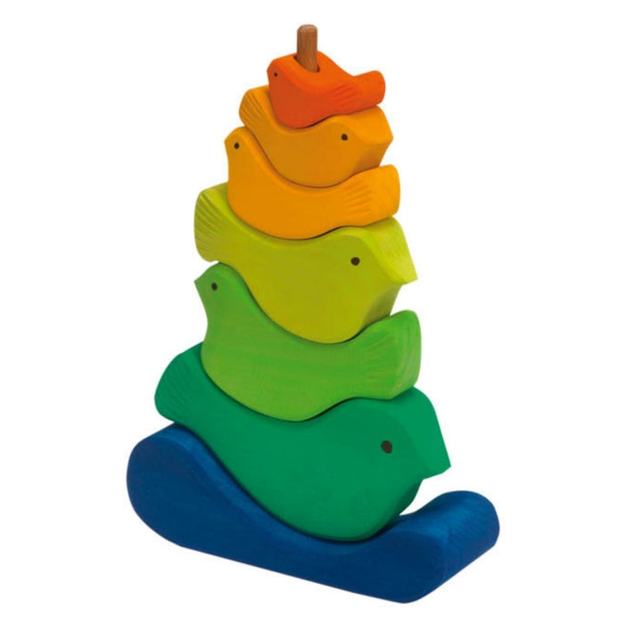 70423205 Gluckskafer Wooden Blocks - Bird stacker 7 pcs 20cm high