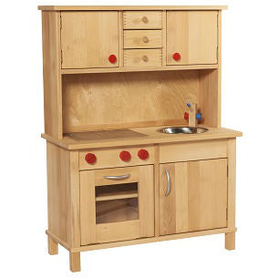 70428828 Gluckskafer Children's Wooden Kitchen w Upper Cupboard