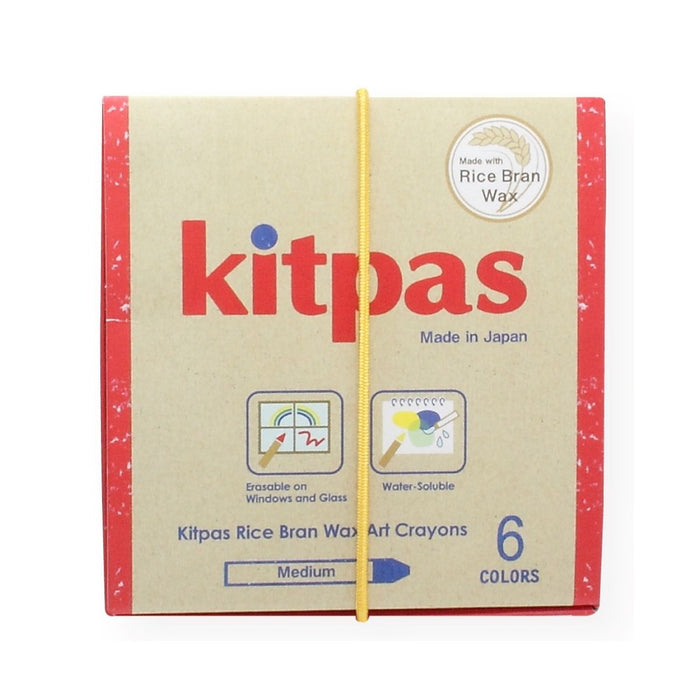 B-KMRW-6C Kitpas Rice Bran Wax Art Crayons 6 colours