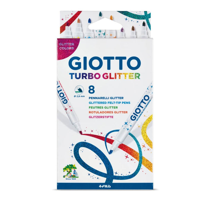 F425800 Giotto Turbo Glitter Hangable Cardboard 8 pcs in Display 10 boxes