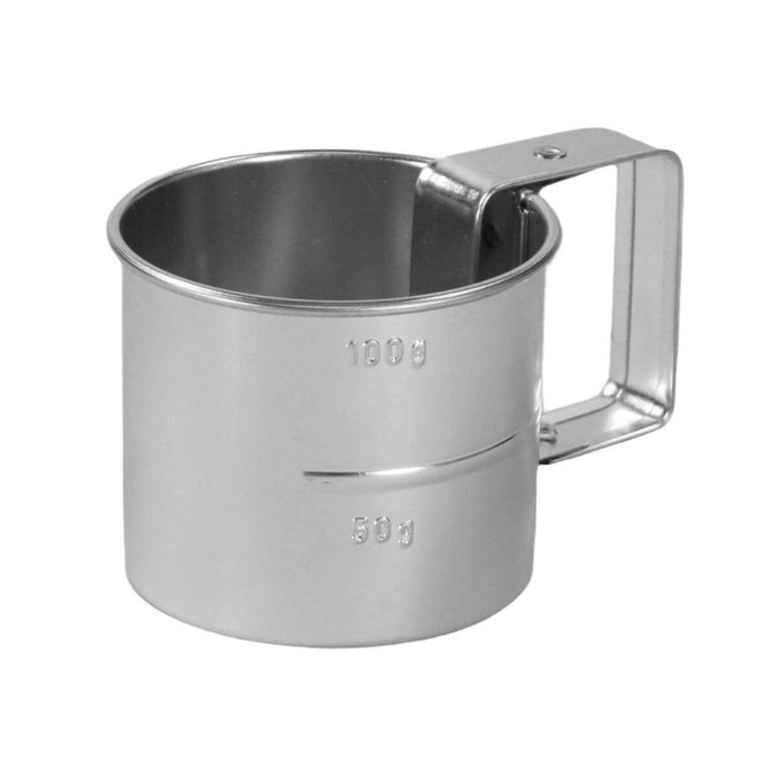 70430685 Gluckskafer Flour sifter w handle tinplate 7 cm diax5.5cm