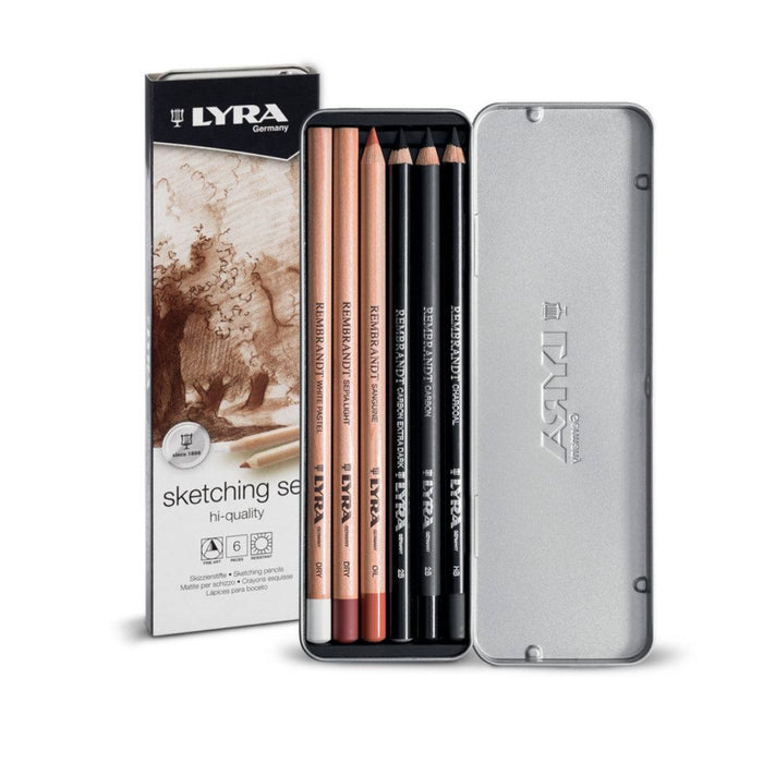 LYRA Rembrandt Sketching Set 6 Pcs in Tin from Australia