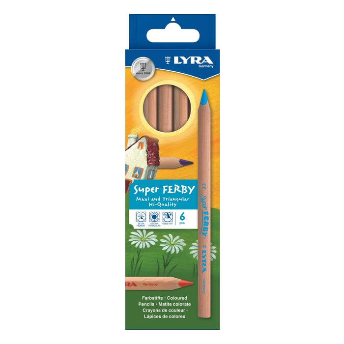 LYRA Super Ferby Unlacquered Coloured Pencils 6 Pieces from Australia