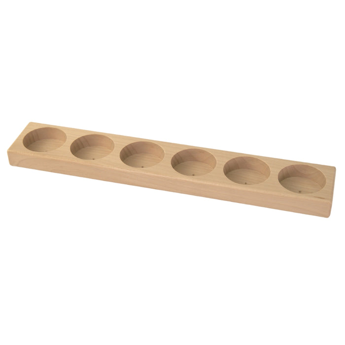 25915001 Wooden Holder for 6 Glass 100ml Paint Jars (holes 5cm) - Holder Only