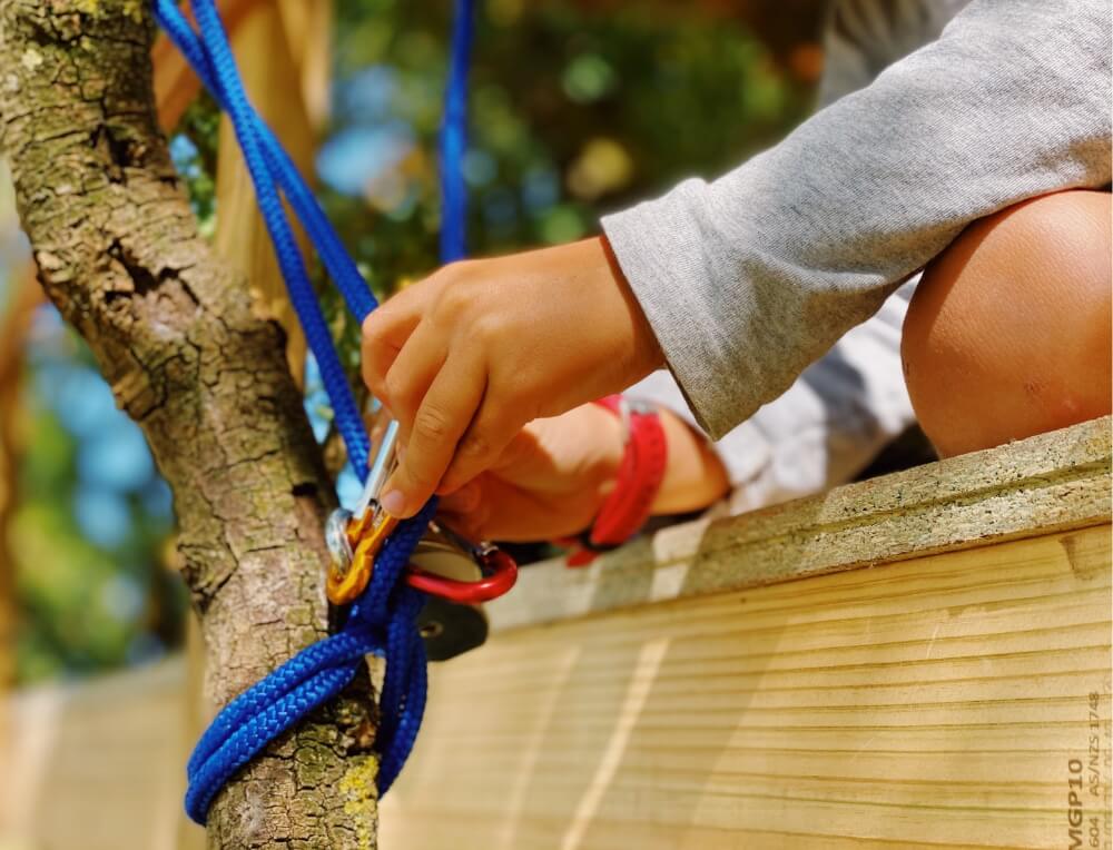 Outdoor Adventure Play with Kids at Work Pulley and Rope at Wooden Playroom in Australia