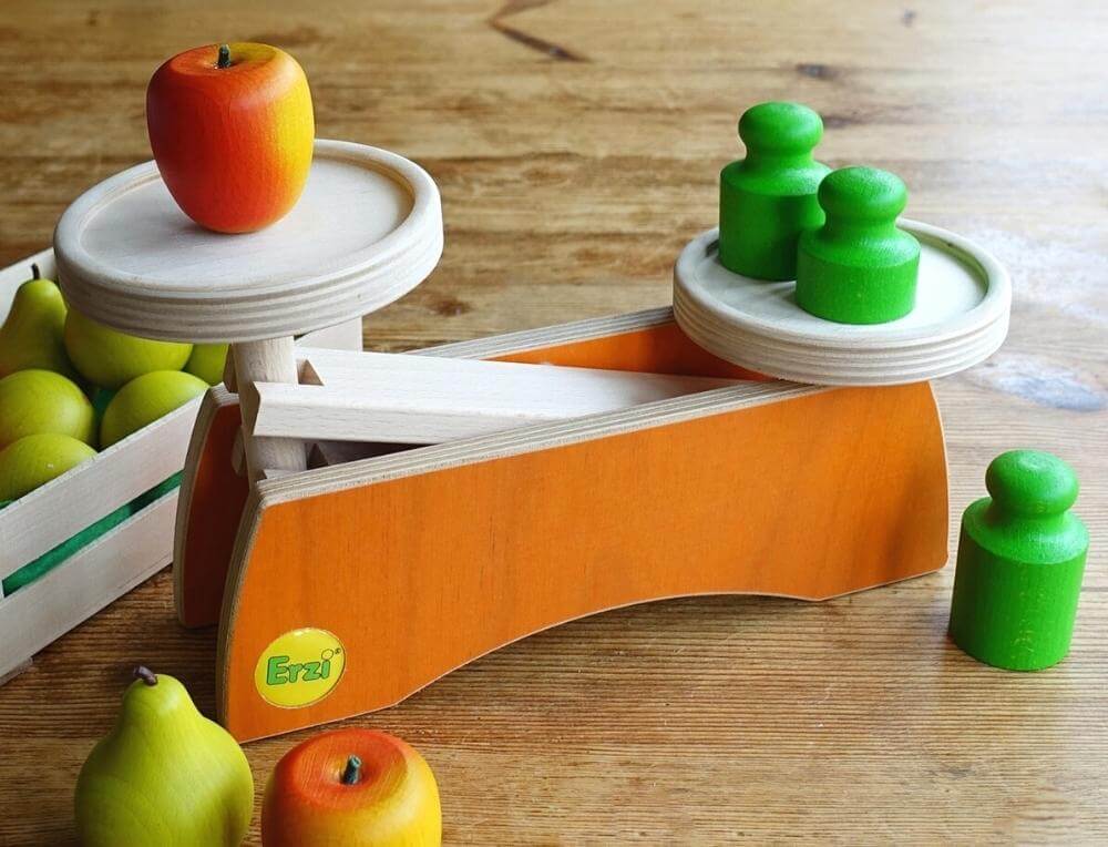 Erzi wooden play food - cooking and shop accessories, distributed in Australia by Wooden Playroom