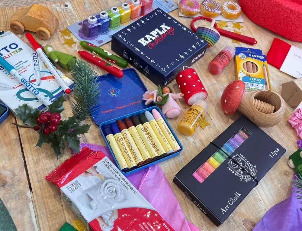 A selection of eco friendly little gifts and stocking fillers distributed by Wooden Playroom in Australia