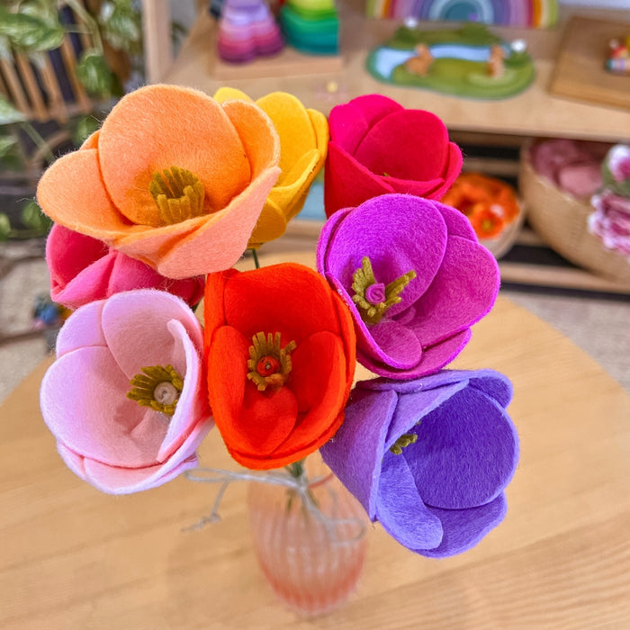 DIY Flowers using Filges Wool Felt Sheets from Australia