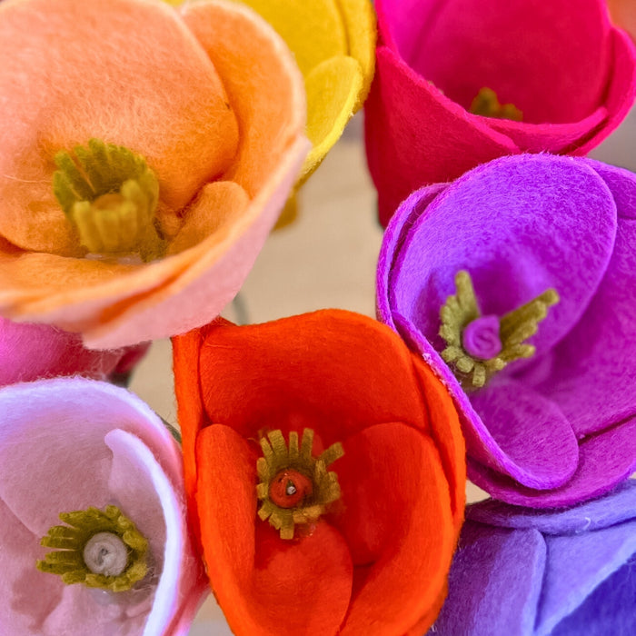 DIY Flowers using Filges Wool Felt Sheets from Australia