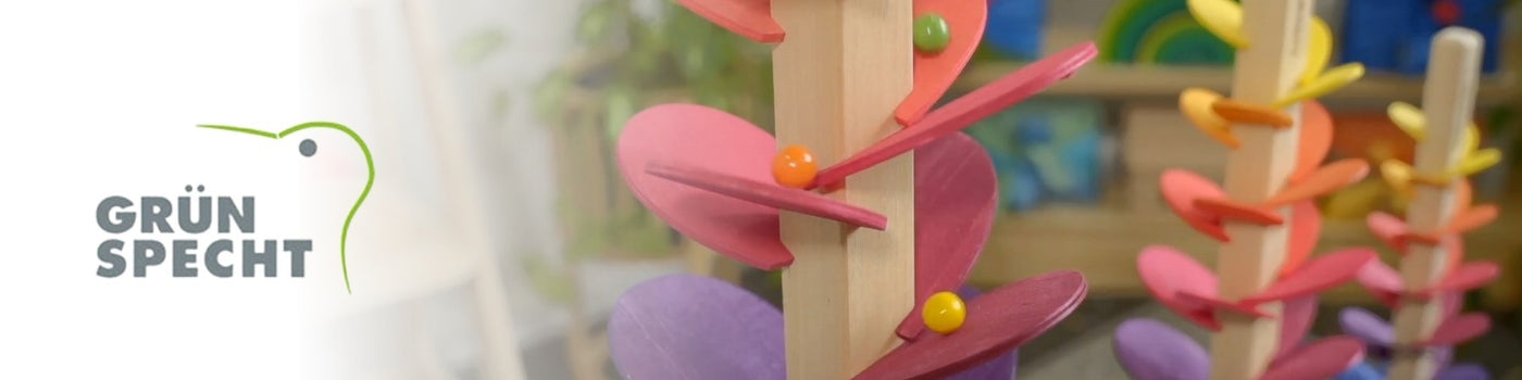 Grunspecht Marble Sound Trees and Track Toys, distributed in Australia by Wooden Playroom