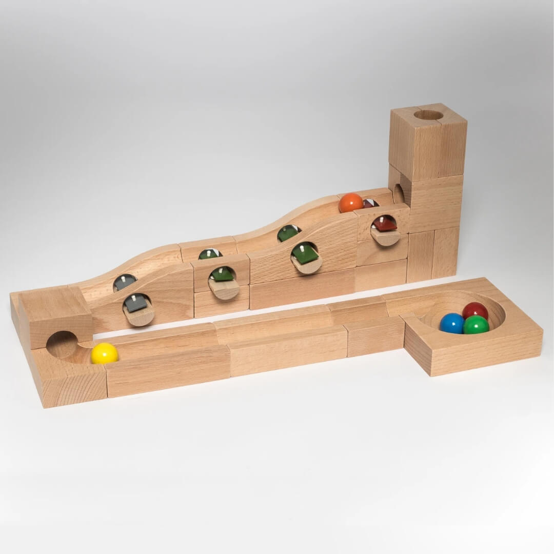 KADEN Wooden Marble Runs Chord Set S, distributed in Australia by Wooden Playroom