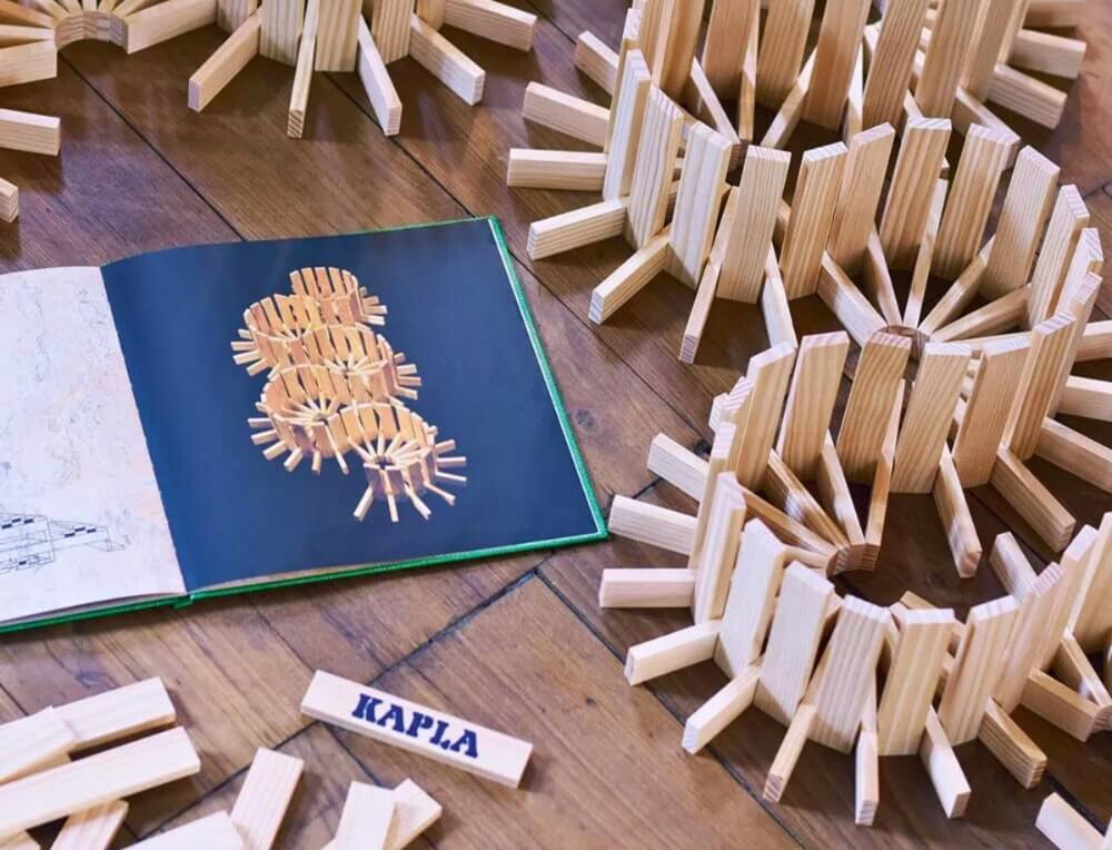 Building with Kapla Construction planks at Wooden Playroom in Australia