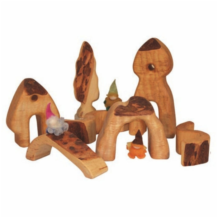 Bikeho Dwarf Village 7 Pieces Wooden Toys - Australia, Online