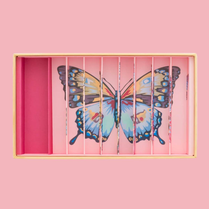 BM-BOX-29 Billes & Co Marble Treasure Box - Anamorphic Butterfly, Large