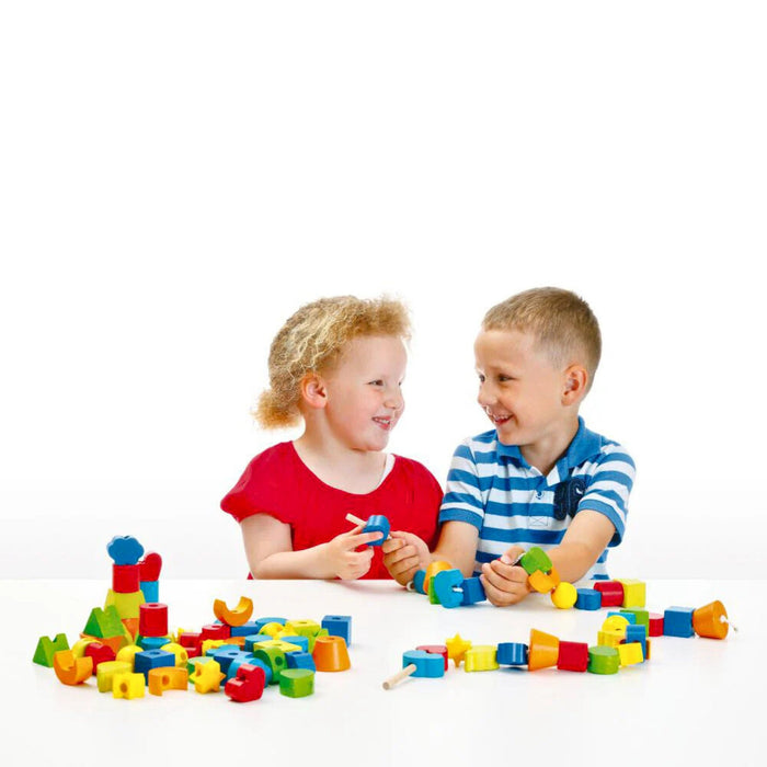 Block Threading Eyfs Erzi Wooden Educational Toy - Threading Blocks — Wooden Playroom