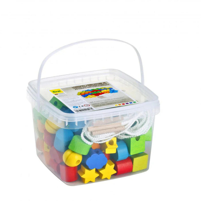 Threading Shape Blocks Erzi Wooden Educational Toy - Threading Blocks — Wooden Playroom