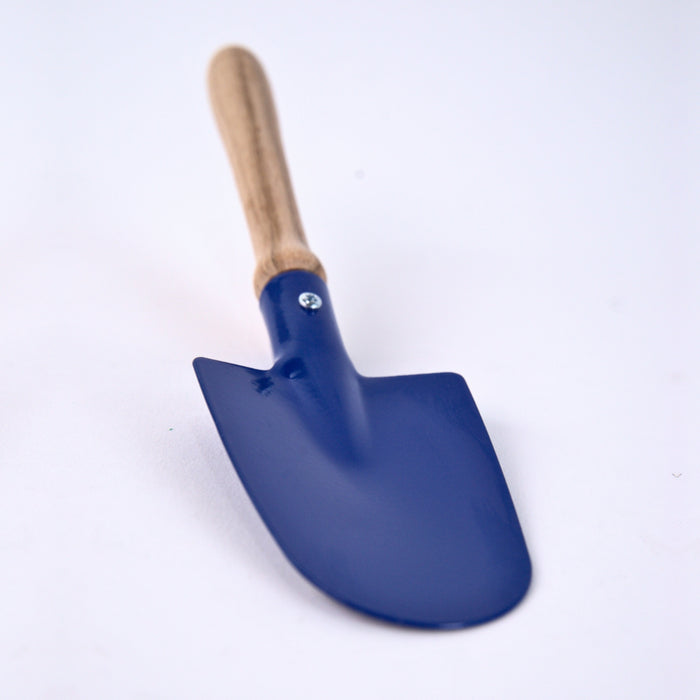 NI-535116 Gluckskafer Metal Hand Trowel - Round Small 22cm Blue