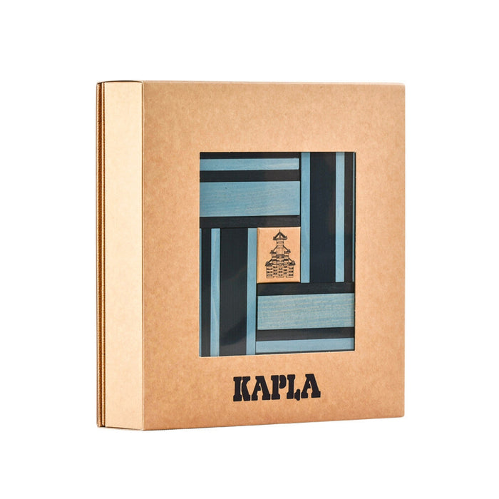 KAPLA Blocks Building Planks & Art Book 40 Two Colours Light Blue & Dark Blue Set from Australia
