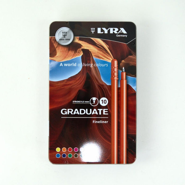 L6771100 LYRA Graduate Fineliner Tin Box 10 pcs