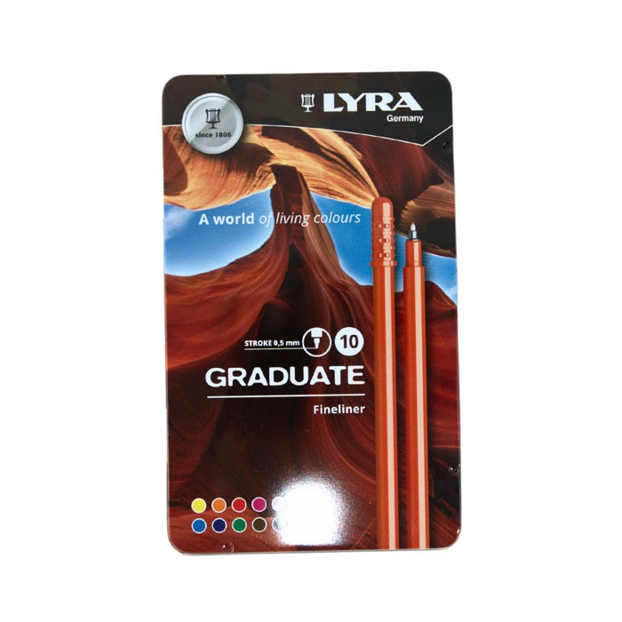 L6771100 LYRA Graduate Fineliner Tin Box 10 pcs
