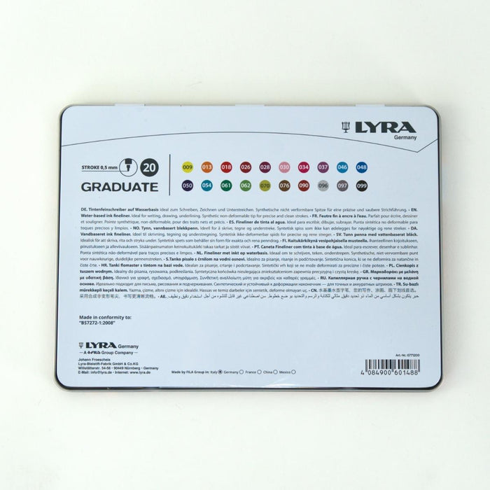 L6771200 LYRA Graduate Fineliner Tin Box 20 pcs