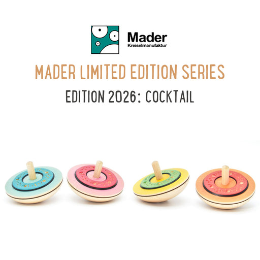 Mader Cocktail Spinning Tops - Annual Limited Edition, Series 2026 - Wooden Toy, Australia