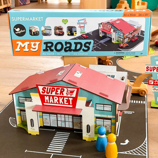 Magellan MyRoads Wooden MDF Roads & Town Planning Construction Toys for Vehicle and Small World Play - Wooden Playroom, Wholesale - Australia