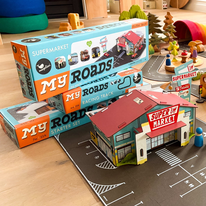 Magellan MyRoads Wooden MDF Roads & Town Planning Construction Toys for Vehicle and Small World Play - Wooden Playroom, Wholesale - Australia