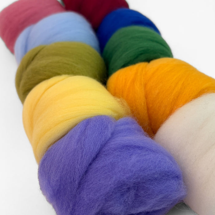 Merino Wool Fleece 100gm Mixed Colour Pack - Australia