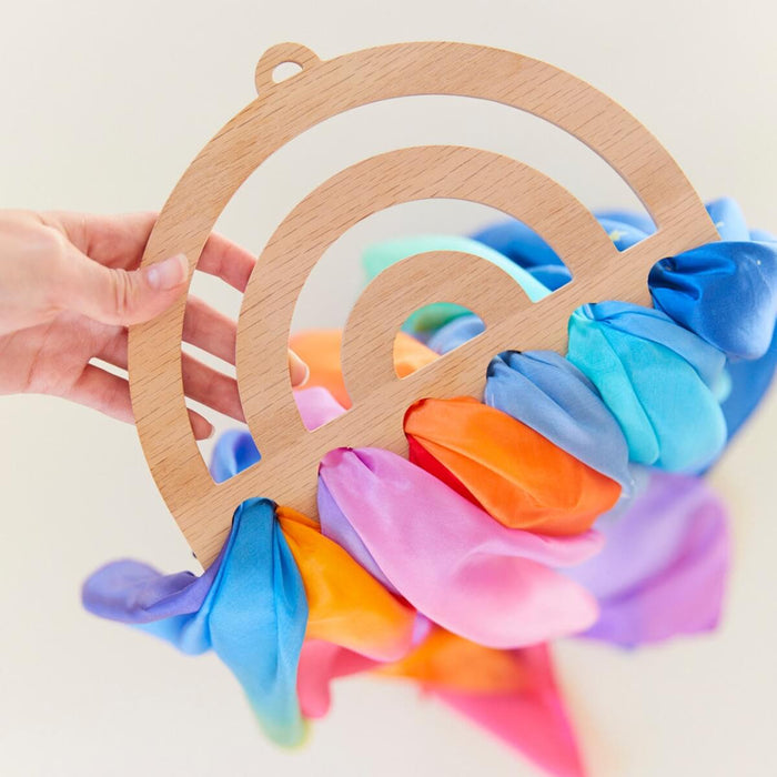 Sarah's Silks Wooden Playsilk Display Available Online on Mercurius Australia