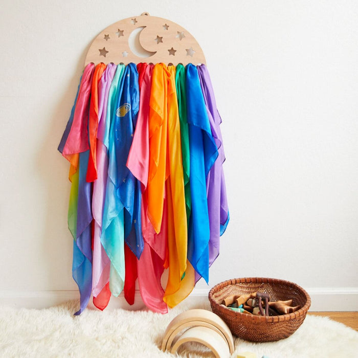 Sarah's Silks Wooden Playsilk Display Available Online on Mercurius Australia