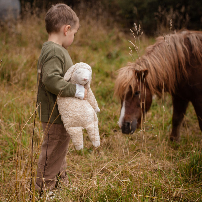 SENGER Cuddly Animal - Large Sheep - Linen - Removable Heat/Cool Pack - Natural Organic Soft Toy - Online, Australia