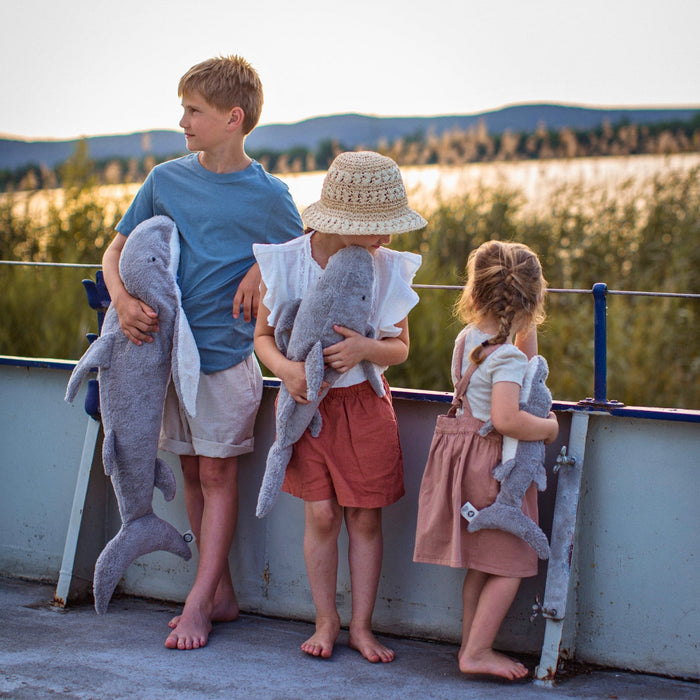SENGER Cuddly Animal - XL Shark - Removable Heat/Cool Pack - Natural Organic Soft Toy - Online, Australia