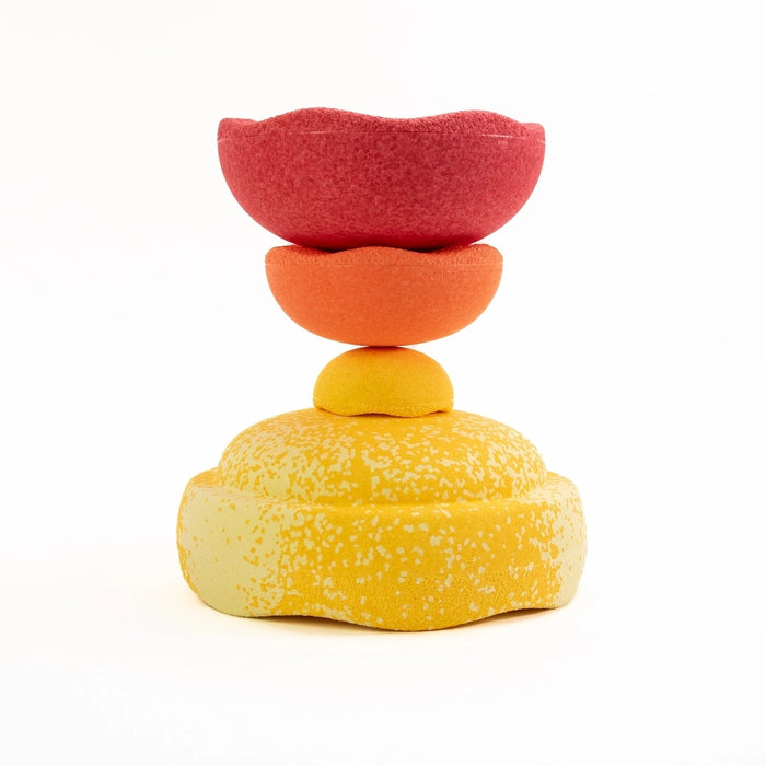 Stapelstein Balance Stepping Stones - Original + Inside Combination, Set of 4, Wattle Warm Classic, Australia