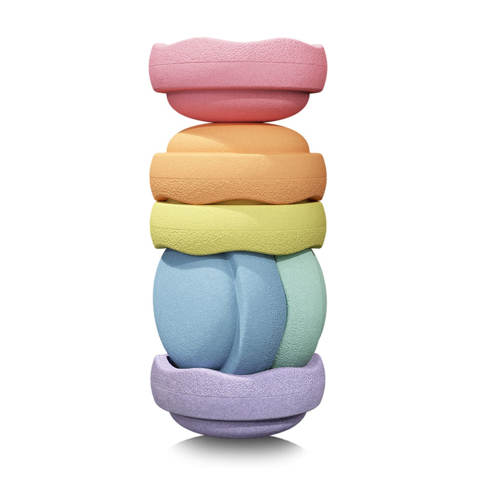 Stapelstein Original Rainbow Stepping Stones, Set of 6 Pastel - SP-100331