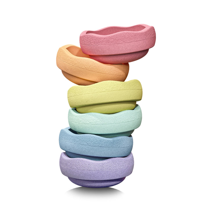 Stapelstein Original Rainbow Stepping Stones, Set of 6 Pastel - SP-100331