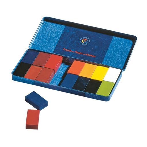 85035000 STOCKMAR Wax Block Crayons - 16 Blocks in Tin, Extended Standard Mix
