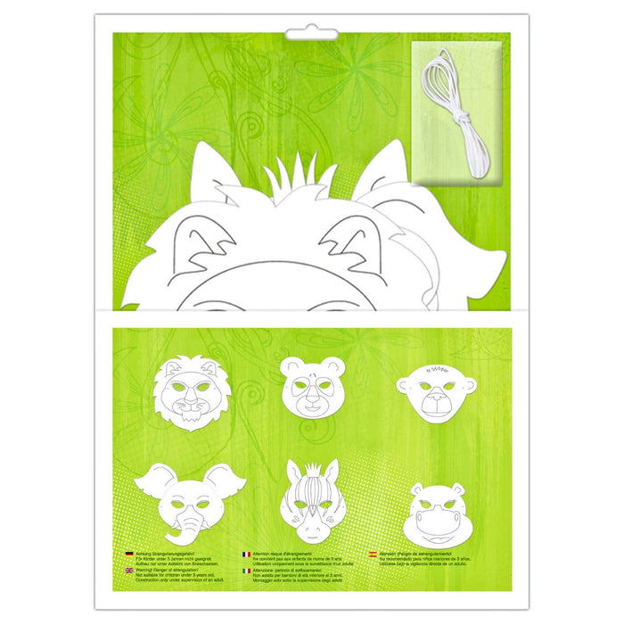 URSUS Paper Crafts DIY Kid's Masks, Set of 6 Zoo Animals from Australia
