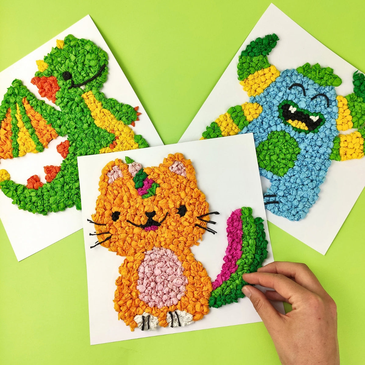 URSUS 6 Scrunched Paper Pictures Enchanted Animals — Wooden Playroom