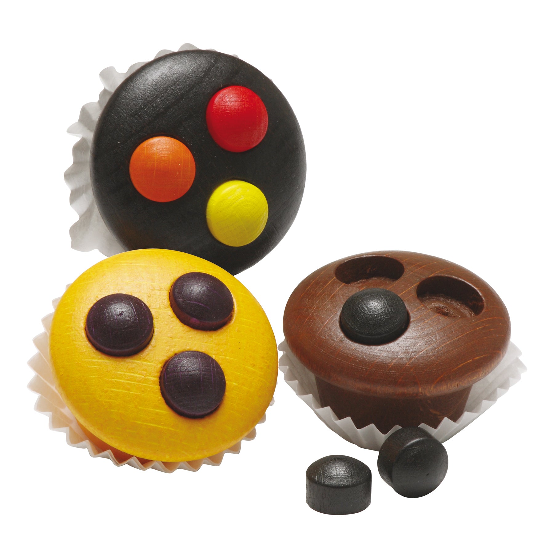 Juguete De Madera Erzi - Muffins Y Magdalenas Para Tienda De Juguete, Artesanía Alemana, Para Niños 3+ Años