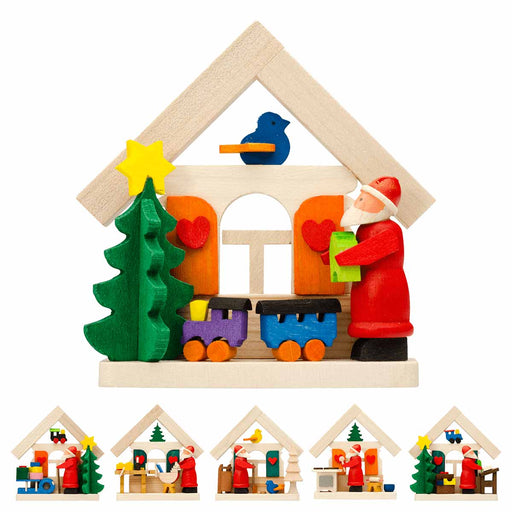 41400 Graupner Christmas Tree Ornament Santa Claus House Set of 6 Pieces