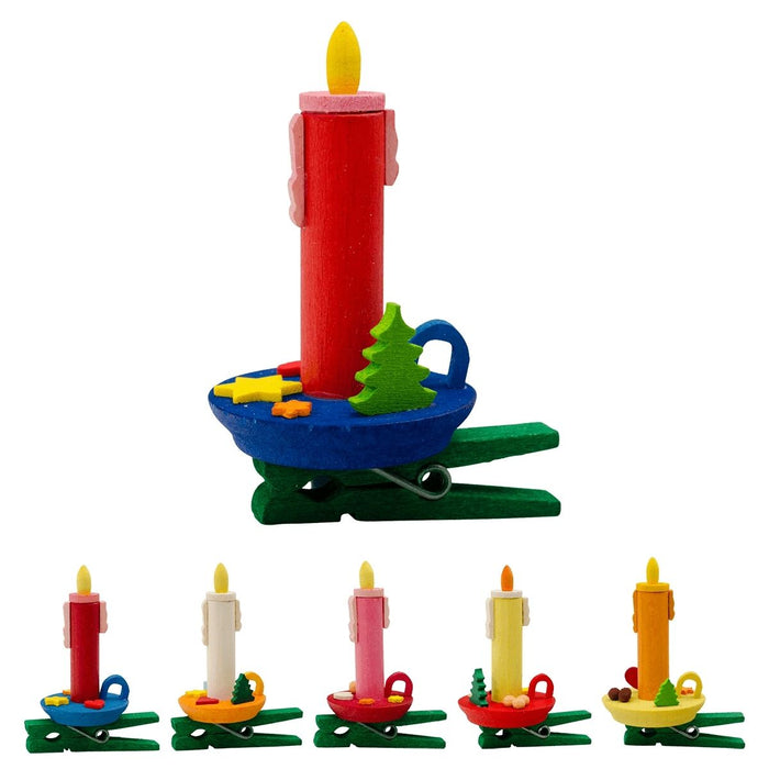 43300 Graupner Ornament Candle with Clip Set of 6 Pieces